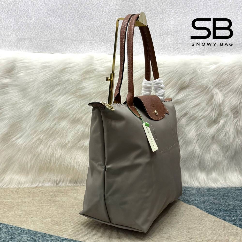 Túi Longchamp Le Pliage Original L Tote Bag Màu Xám với logo tinh tế