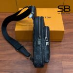 Chi tiết logo khóa của túi LV Avenue Slingbag PM Monogram Eclipse M47137 Đen