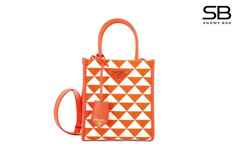Túi Prada Symbole Shopper Tote Jacquard Mini Crossbody Bag Orange thời thượng