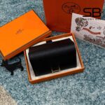 Ví Hermes Bearn Compact Wallet Noir Epsom GHW Đen Khóa Vàng sang trọng