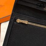 Ví Hermes Bearn Compact Wallet Noir Epsom GHW đen khóa vàng sang trọng