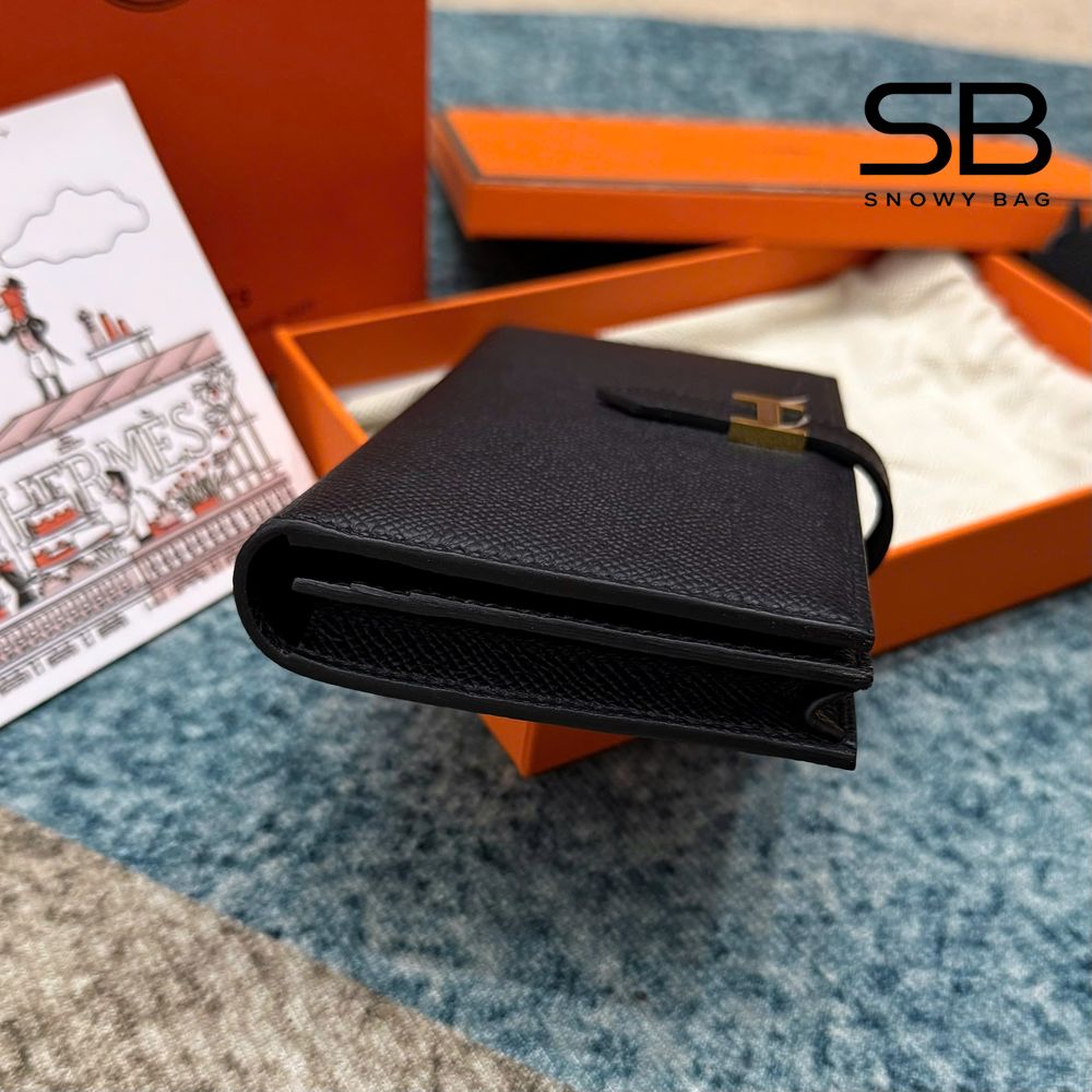 Ví Hermes Bearn Long Wallet Noir Black Epsom GHW Màu Đen với thiết kế tinh tế