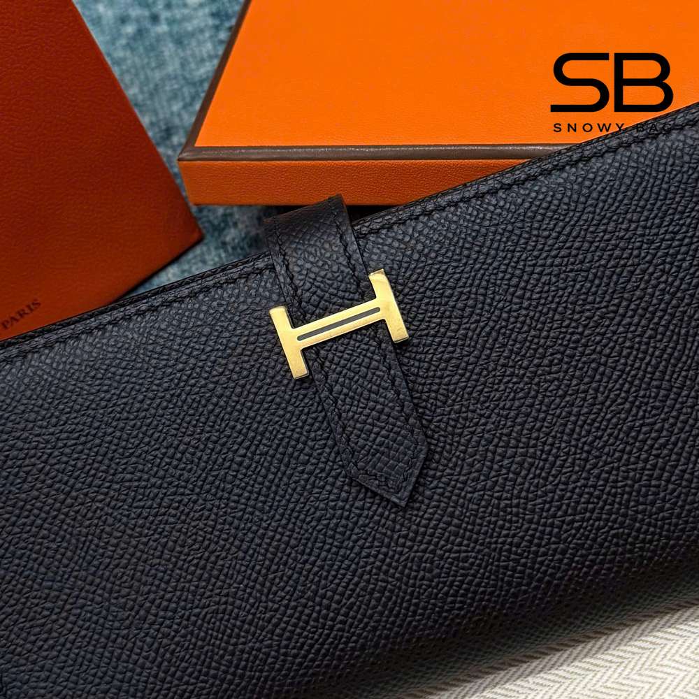 Ví Hermes Bearn Long Wallet Noir Black Epsom GHW Màu Đen sang trọng